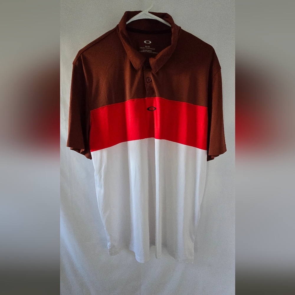 Oakley Mens Color-Block Golf Polo Shirt